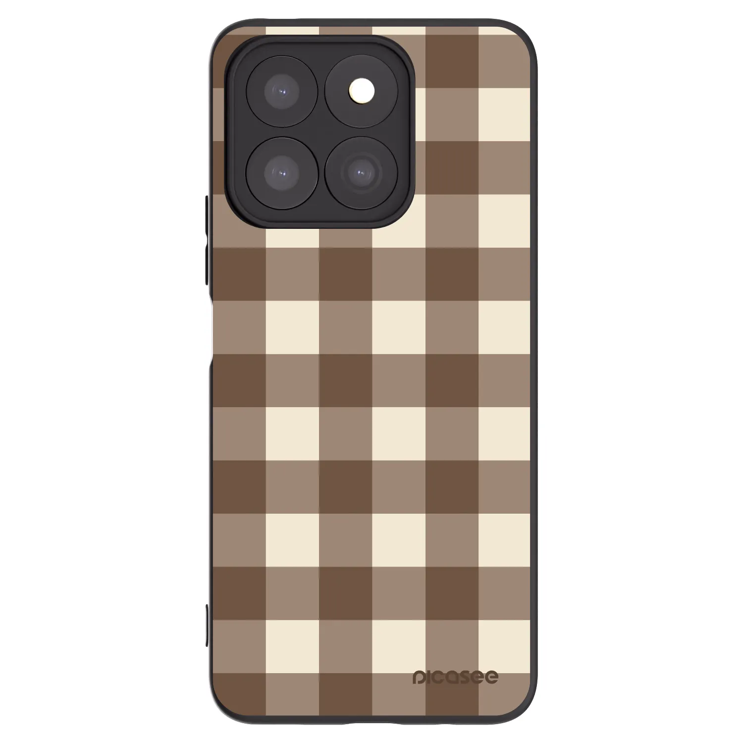 Picasee silikonový černý obal pro Honor X8c - Brown grid