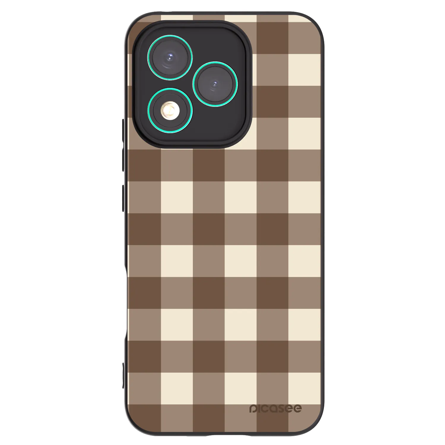 Picasee silikonový černý obal pro Honor 400 Lite 5G - Brown grid
