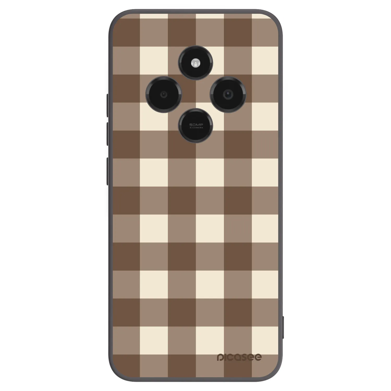 Picasee silikonový černý obal pro Xiaomi Poco C75 - Brown grid