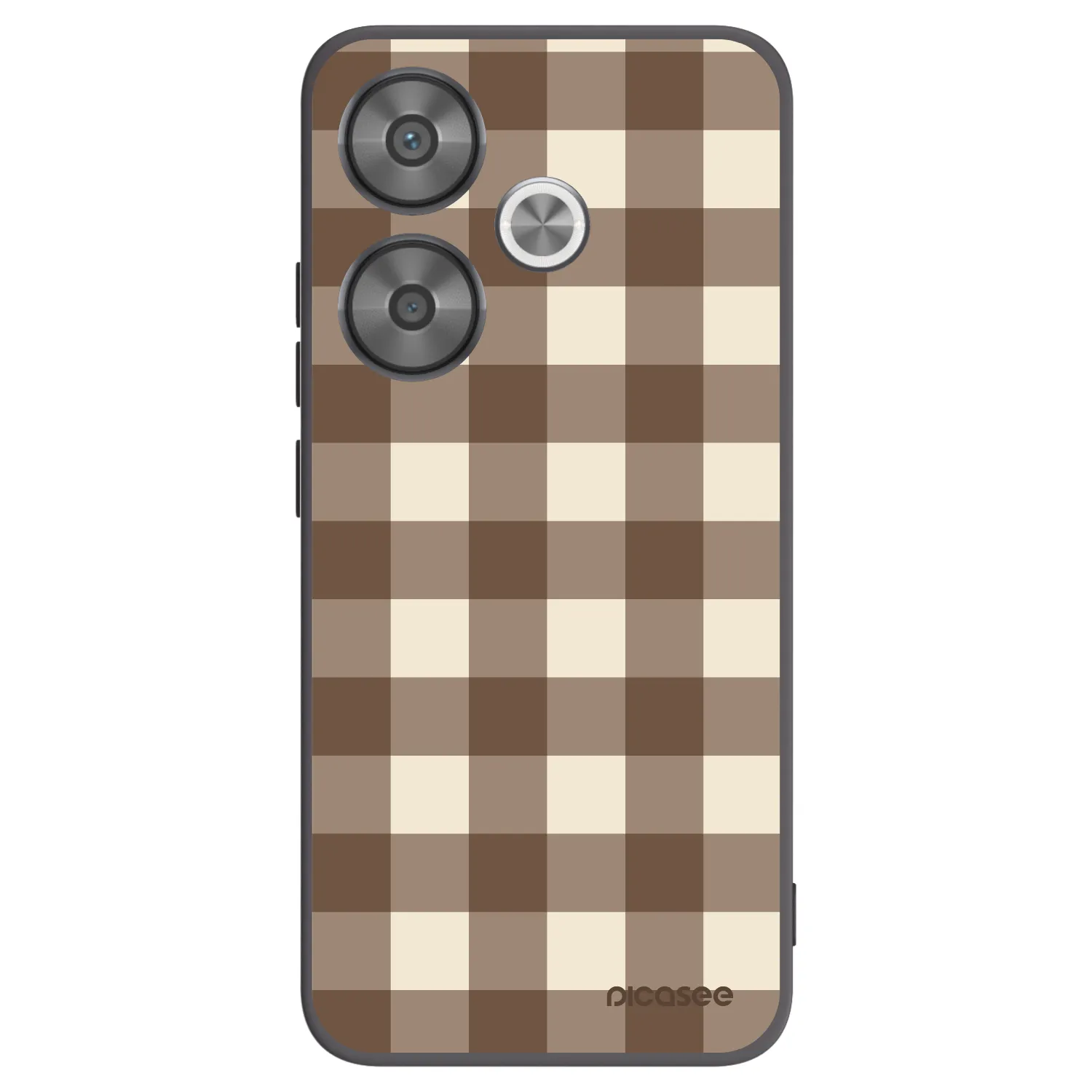 Picasee silikonový černý obal pro Xiaomi Poco F6 - Brown grid