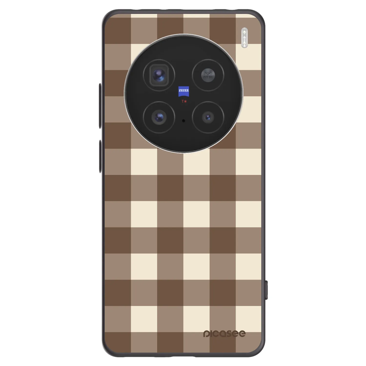 Picasee silikonový černý obal pro Vivo X200 Pro - Brown grid