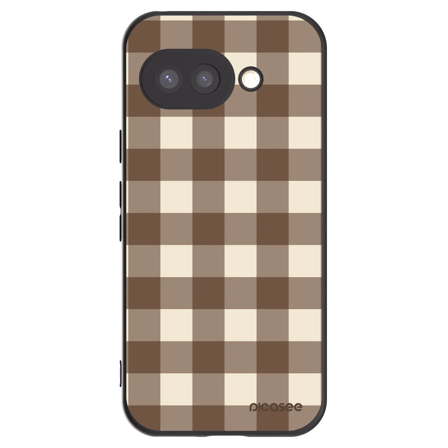 Picasee silikonový černý obal pro Google Pixel 9a - Brown grid