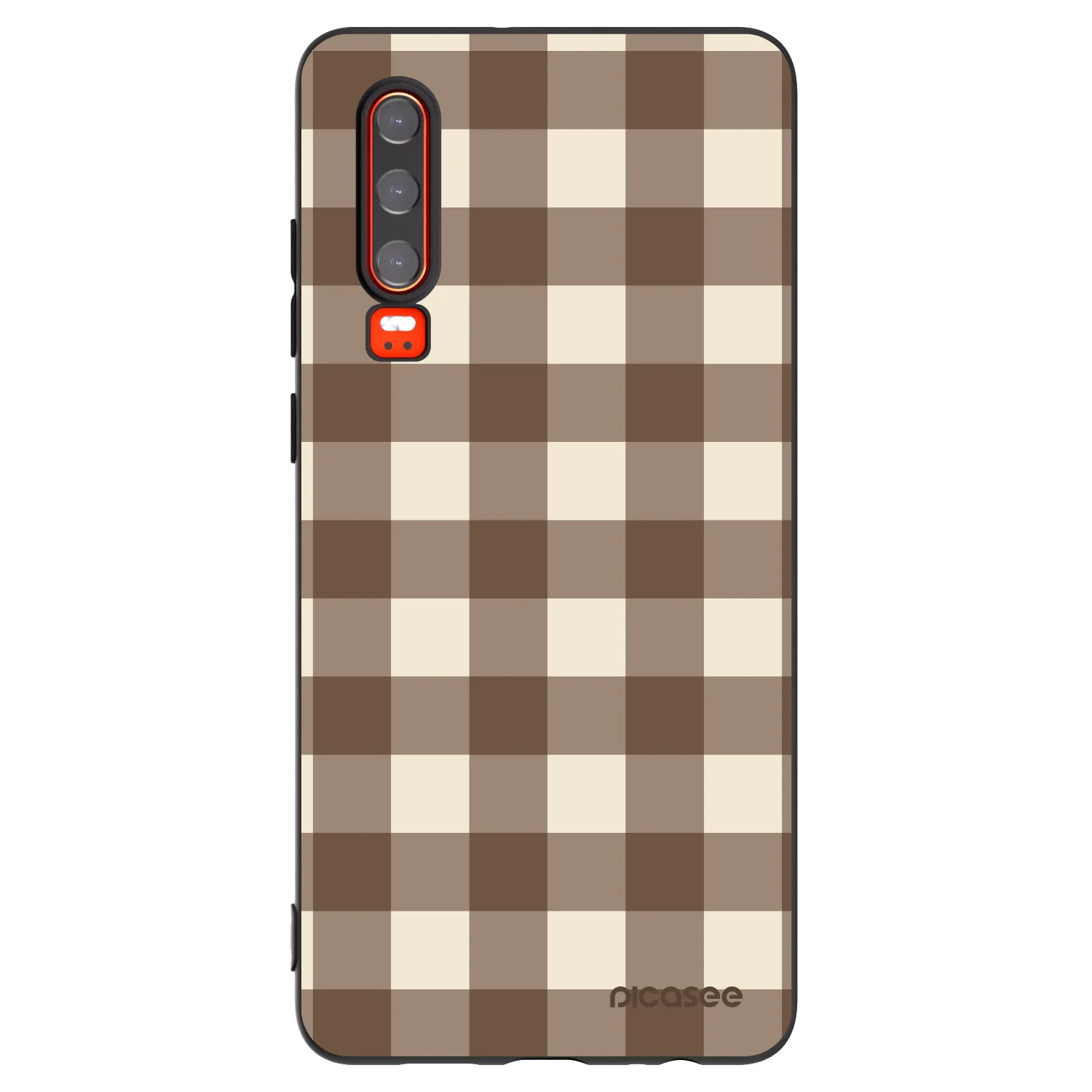 Picasee silikonový černý obal pro Huawei P30 - Brown grid