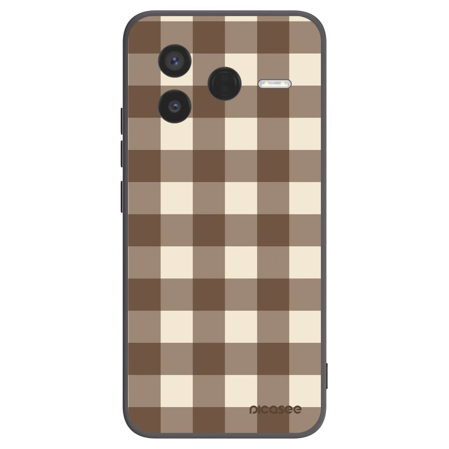 Picasee silikonový černý obal pro Xiaomi Poco F7 Pro 5G - Brown grid