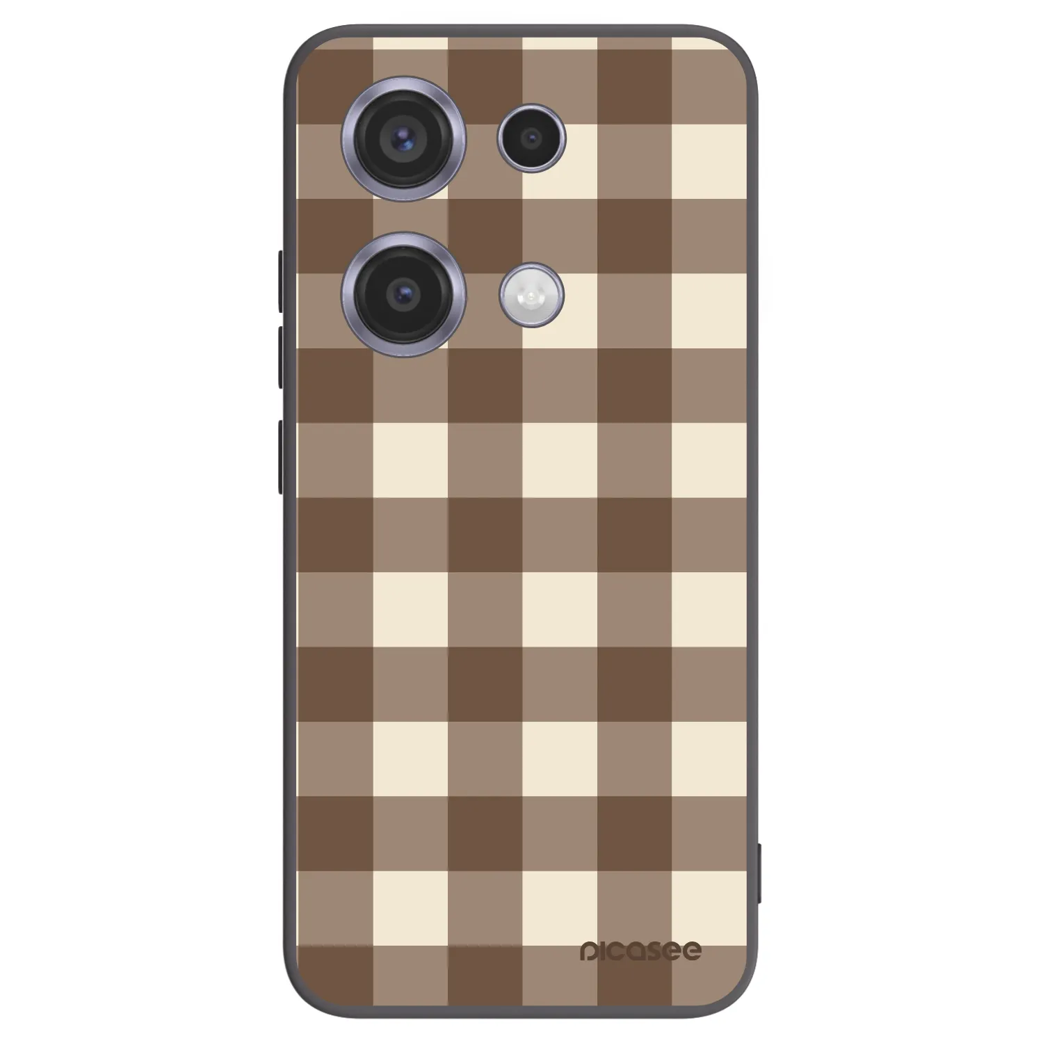 Picasee silikonový černý obal pro Xiaomi Redmi Note 14S - Brown grid