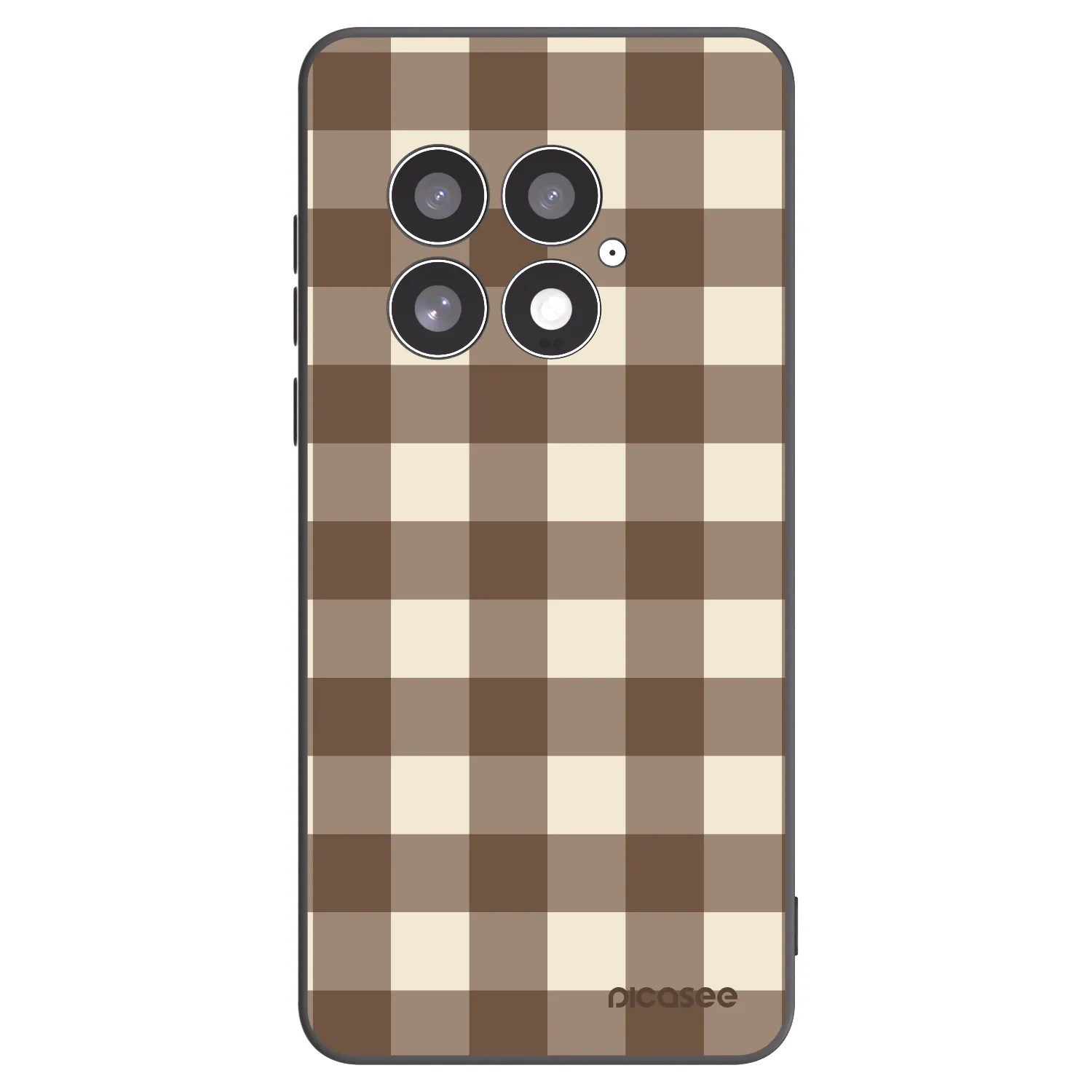 Picasee silikonový černý obal pro OnePlus 13 5G - Brown grid