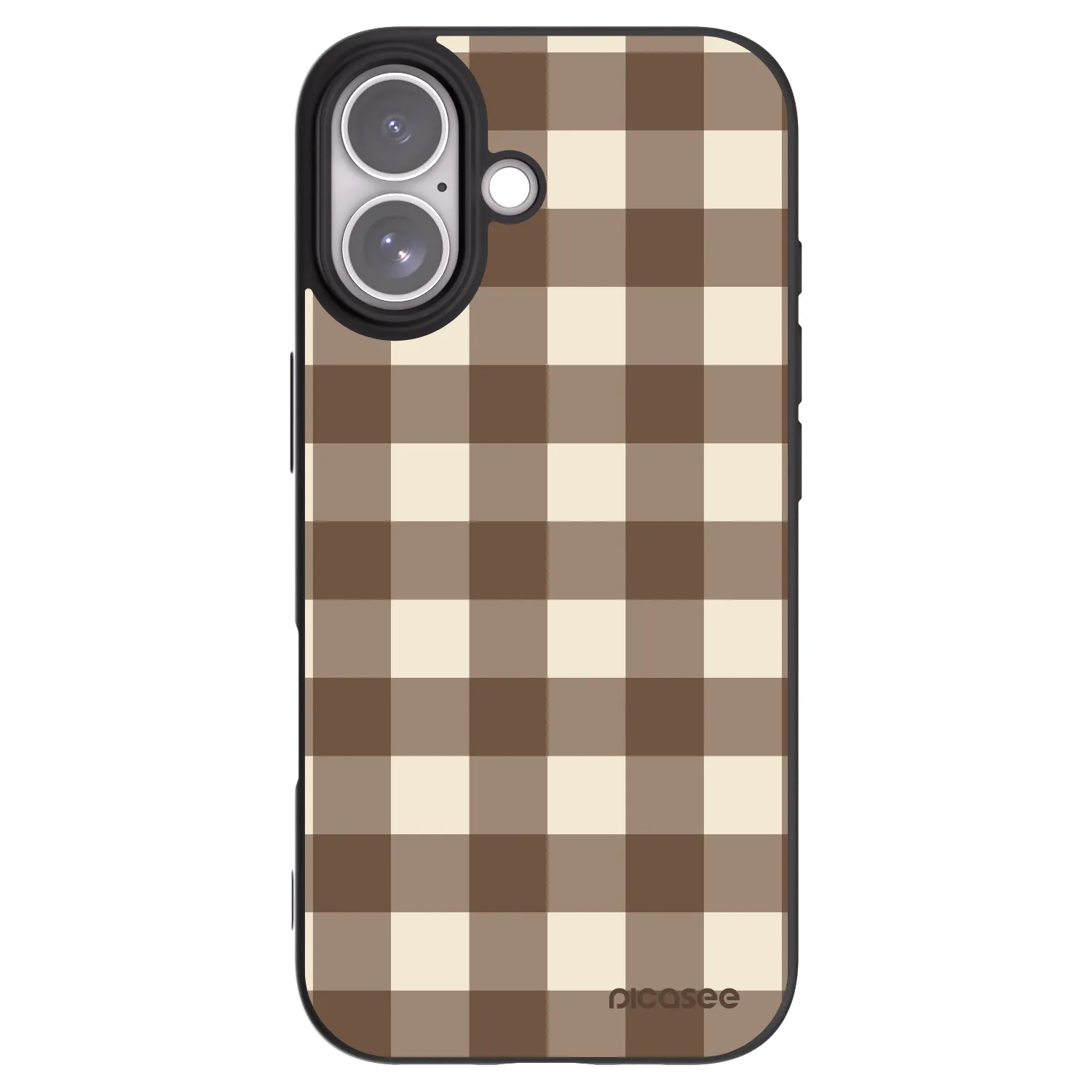 Picasee silikonový černý obal pro Apple iPhone 17 - Brown grid