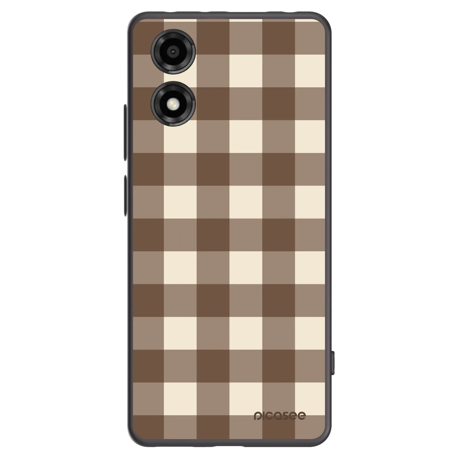 Picasee silikonový černý obal pro Motorola Moto E14 - Brown grid