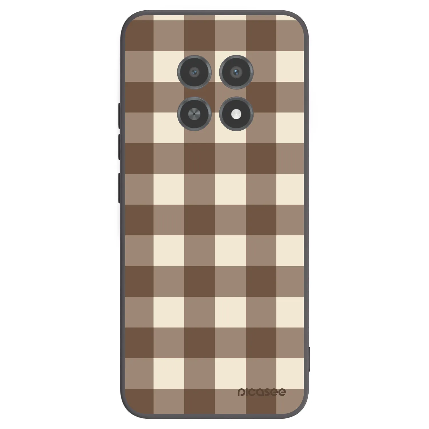 Picasee silikonový černý obal pro Realme 12X - Brown grid