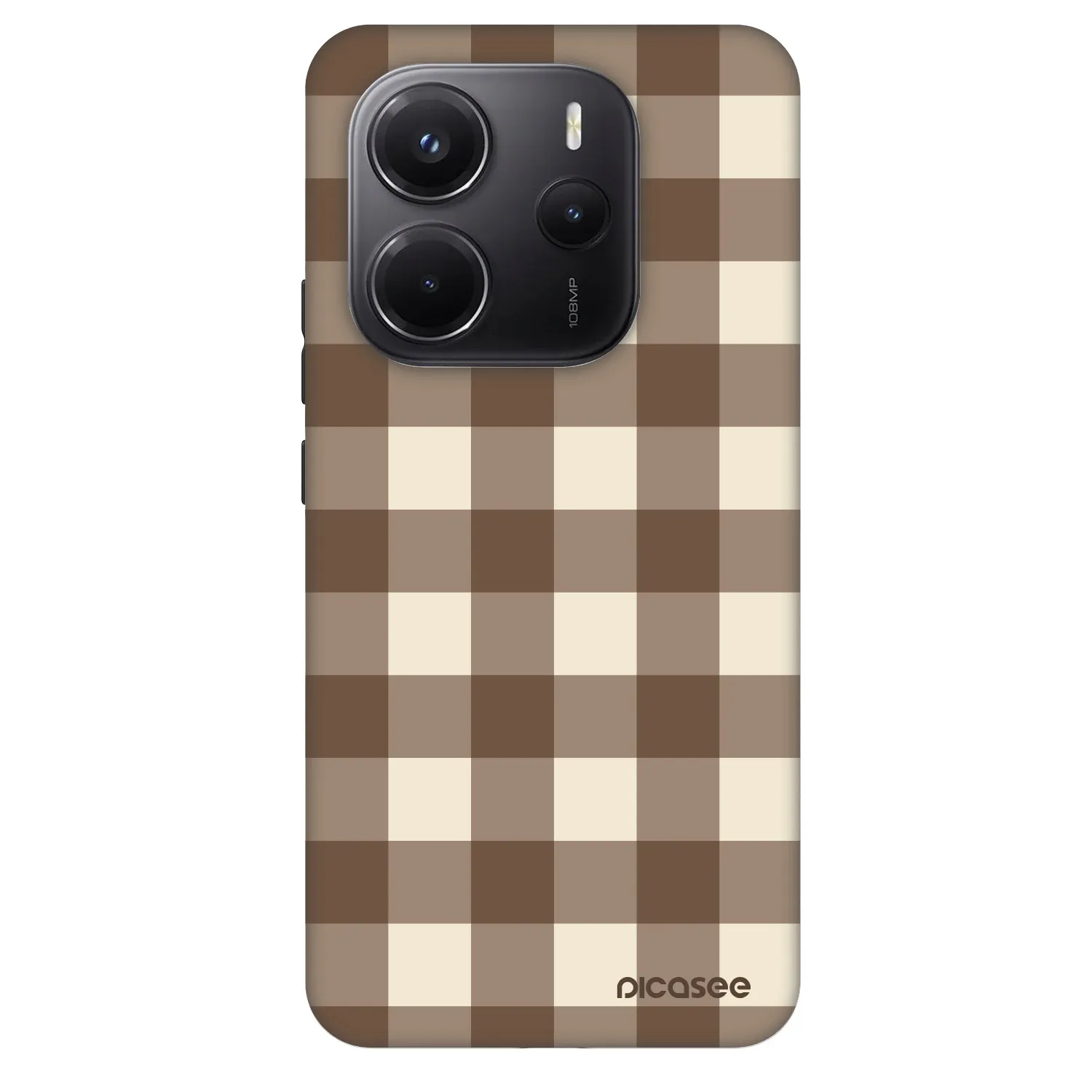 Picasee Fashion Case pro Xiaomi Redmi Note 14 5G - Brown grid