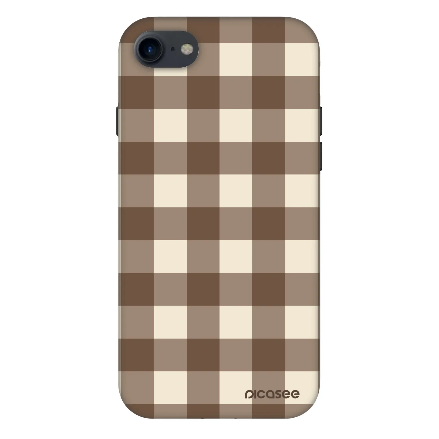 Picasee Fashion Case pro Apple iPhone SE 2022 - Brown grid