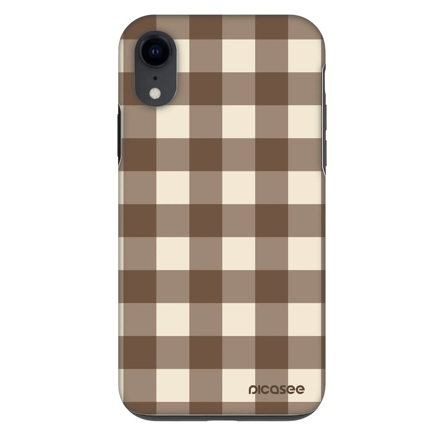 Picasee Fashion Case pro Apple iPhone XR - Brown grid