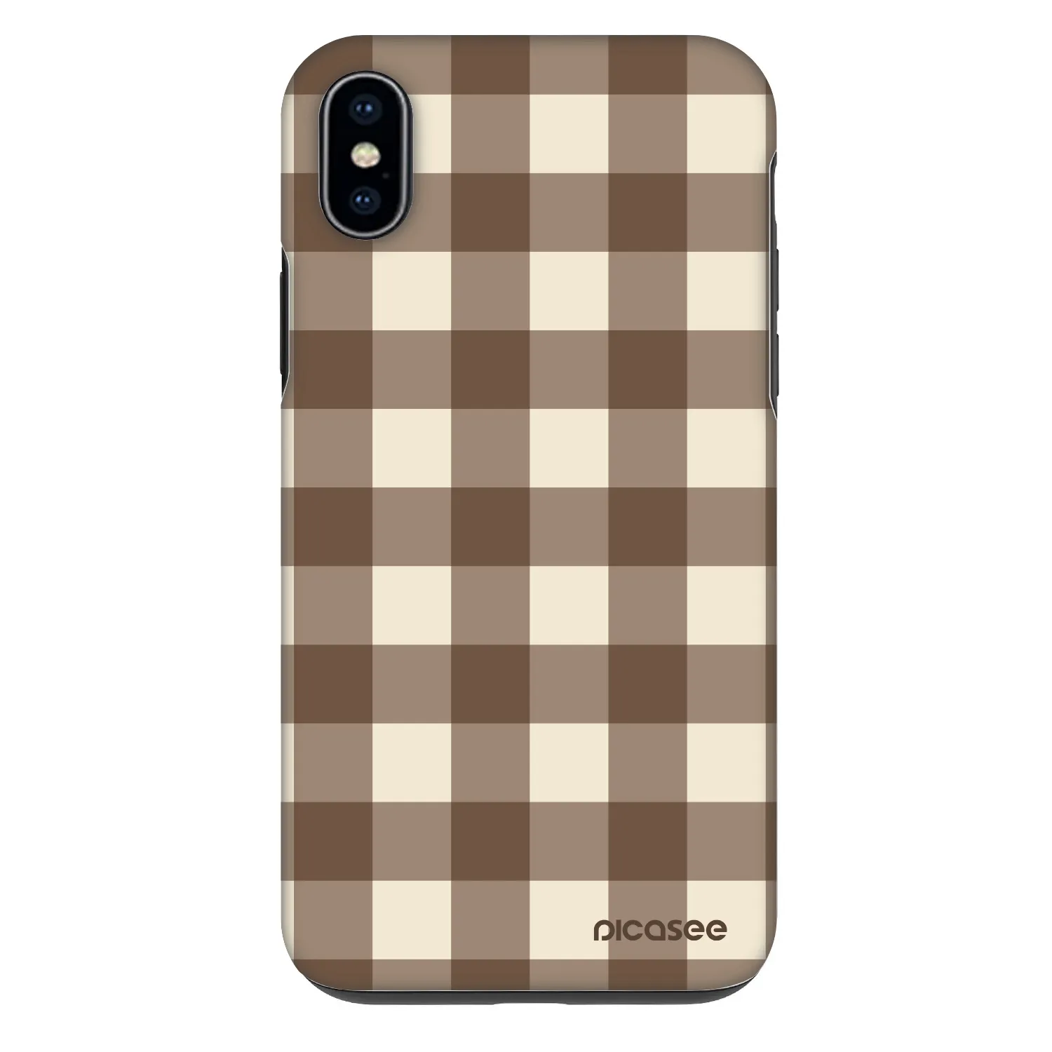 Picasee Fashion Case pro Apple iPhone XS Max - Brown grid