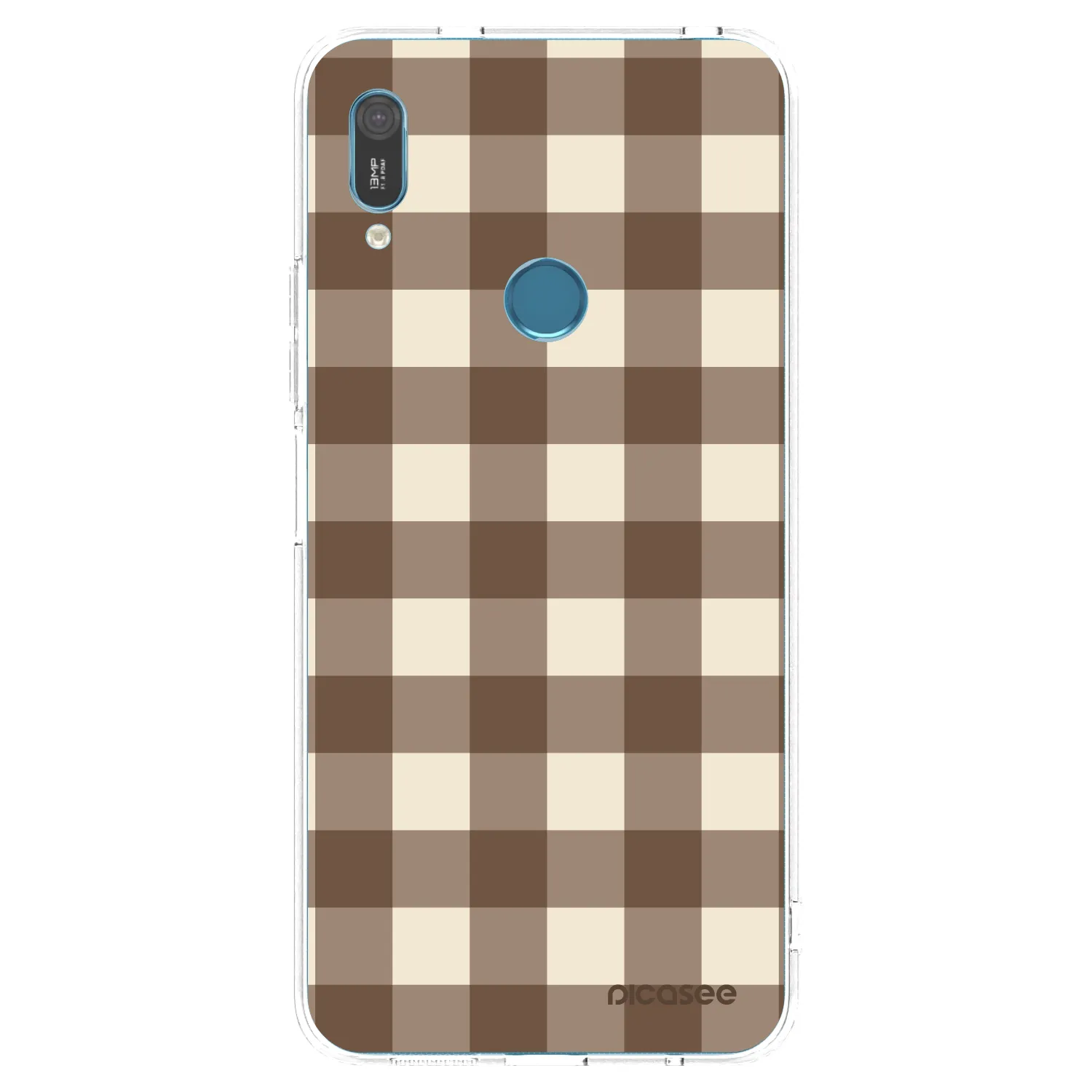 Picasee silikonový průhledný obal pro Huawei Y6 2019 - Brown grid