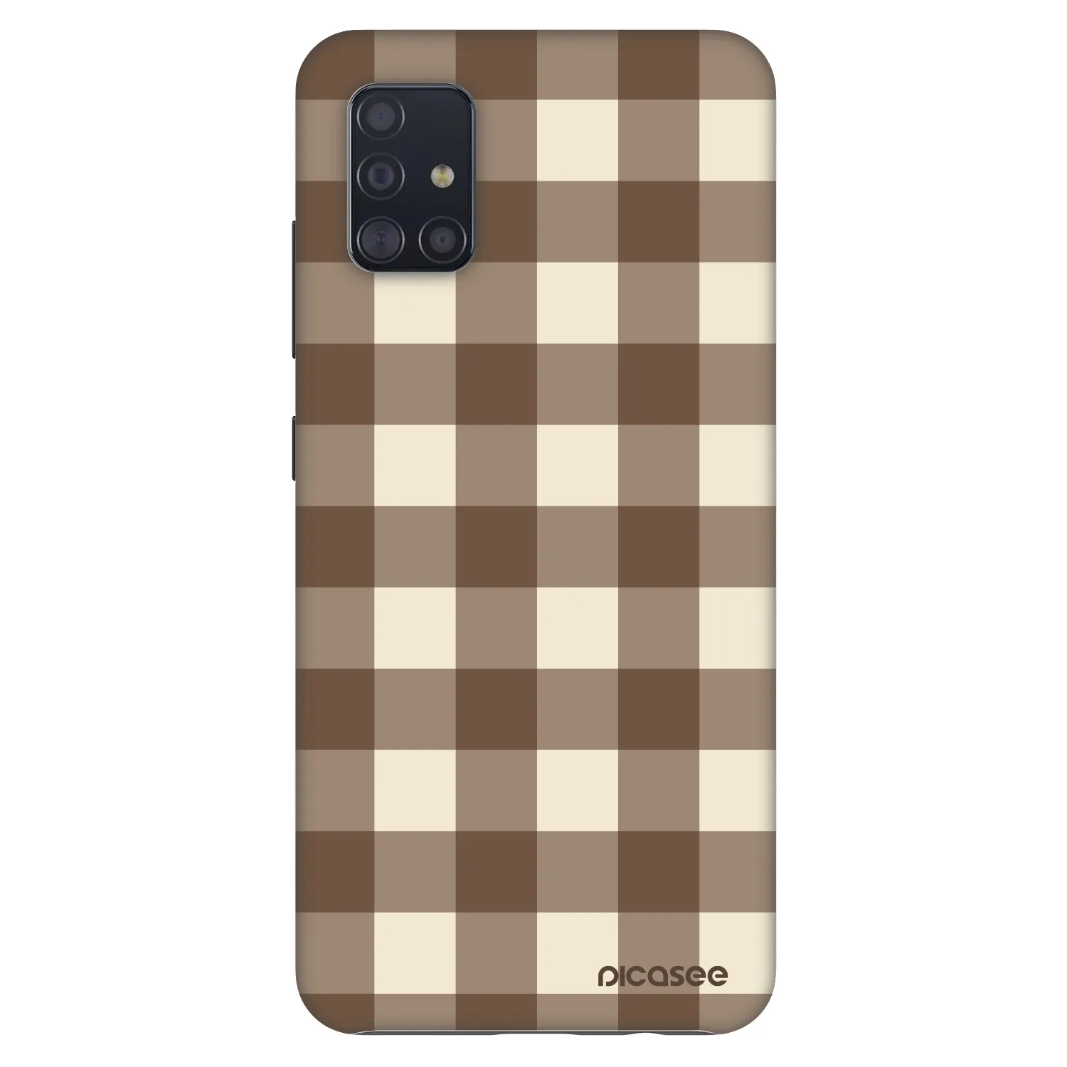 Picasee Fashion Case pro Samsung Galaxy A51 A515F - Brown grid