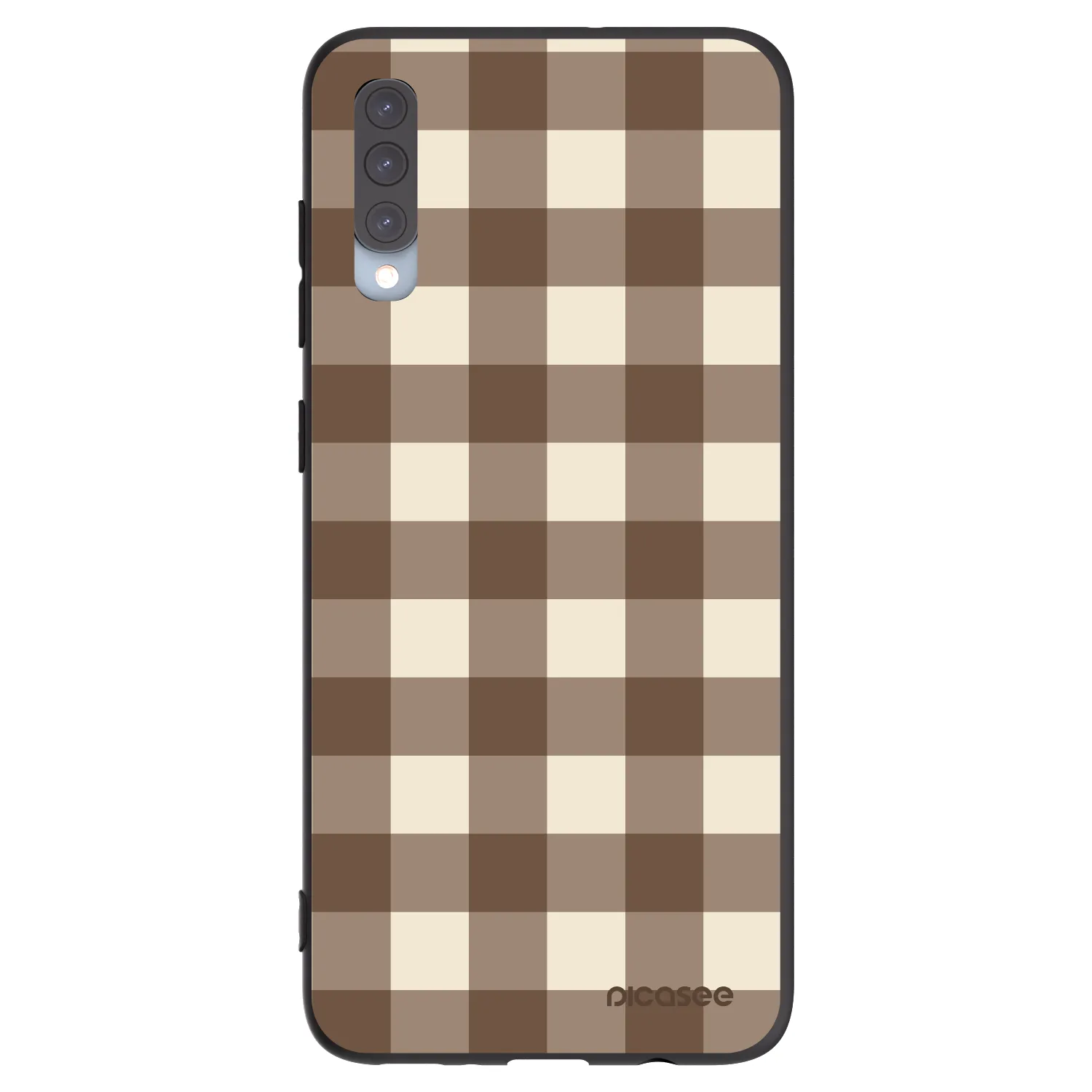 Picasee silikonový černý obal pro Samsung Galaxy A70 A705F - Brown grid