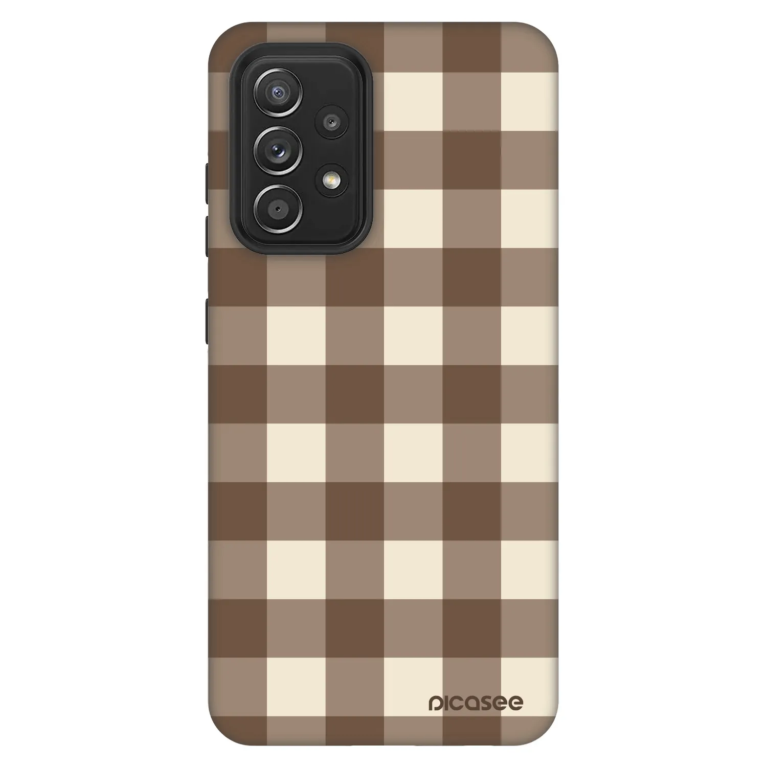 Picasee Fashion Case pro Samsung Galaxy A52 5G A525F - Brown grid