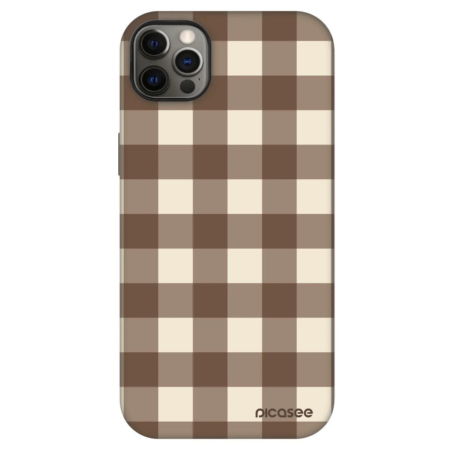Picasee Fashion Case MagSafe Apple iPhone 12 Pro Max - Brown grid