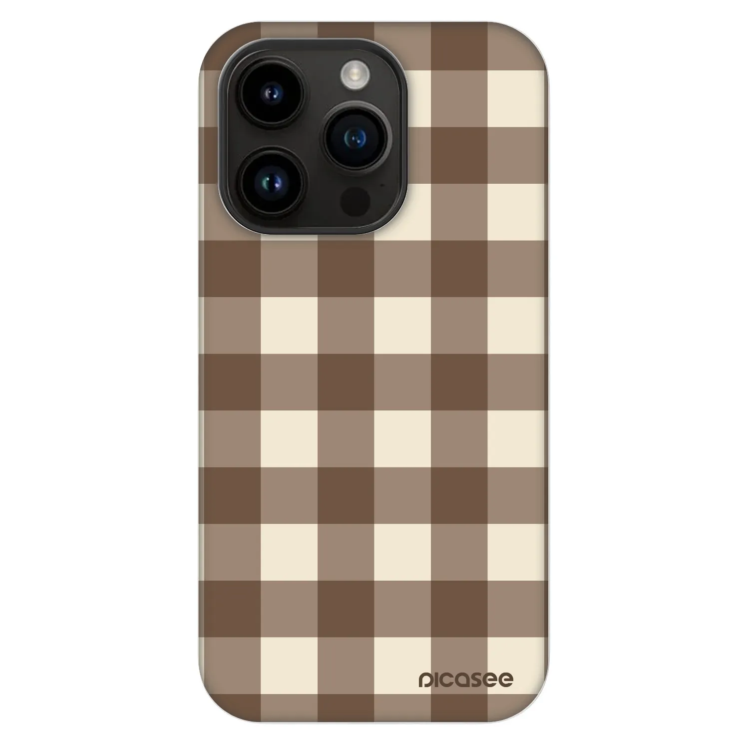 Picasee Fashion Case MagSafe Apple iPhone 14 Pro - Brown grid
