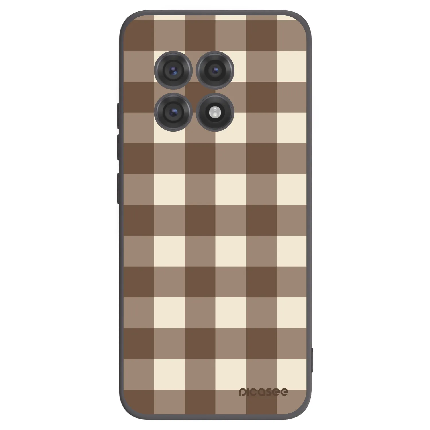 Picasee silikonový černý obal pro OnePlus 13R 5G - Brown grid
