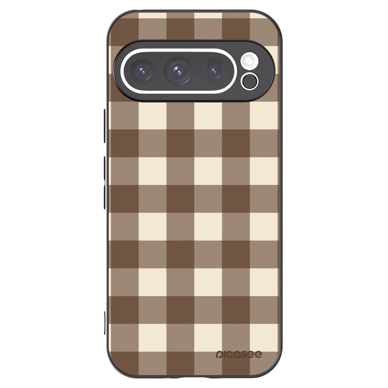 Picasee silikonový černý obal pro Google Pixel 9 Pro XL - Brown grid