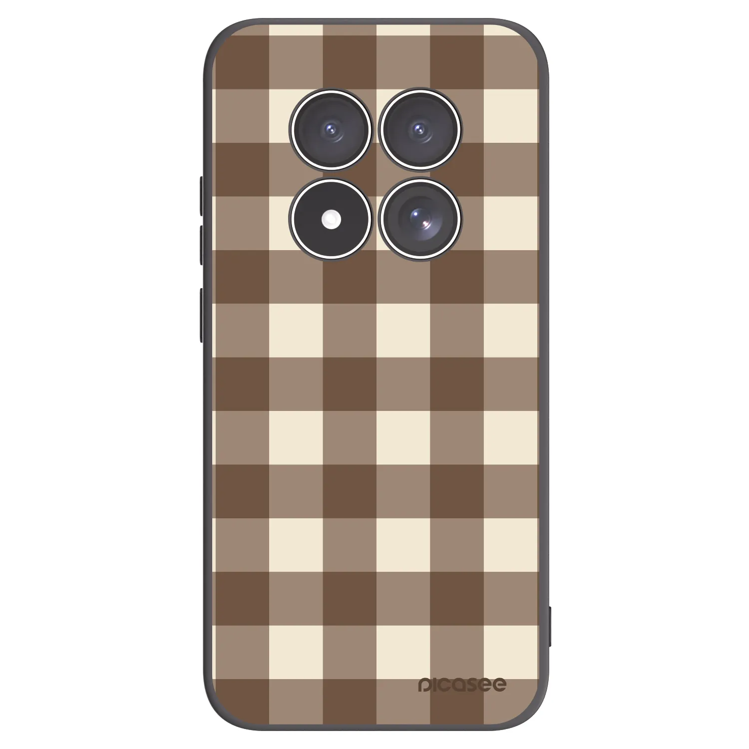 Picasee silikonový černý obal pro Xiaomi Redmi Note 15 Pro 4G - Brown grid