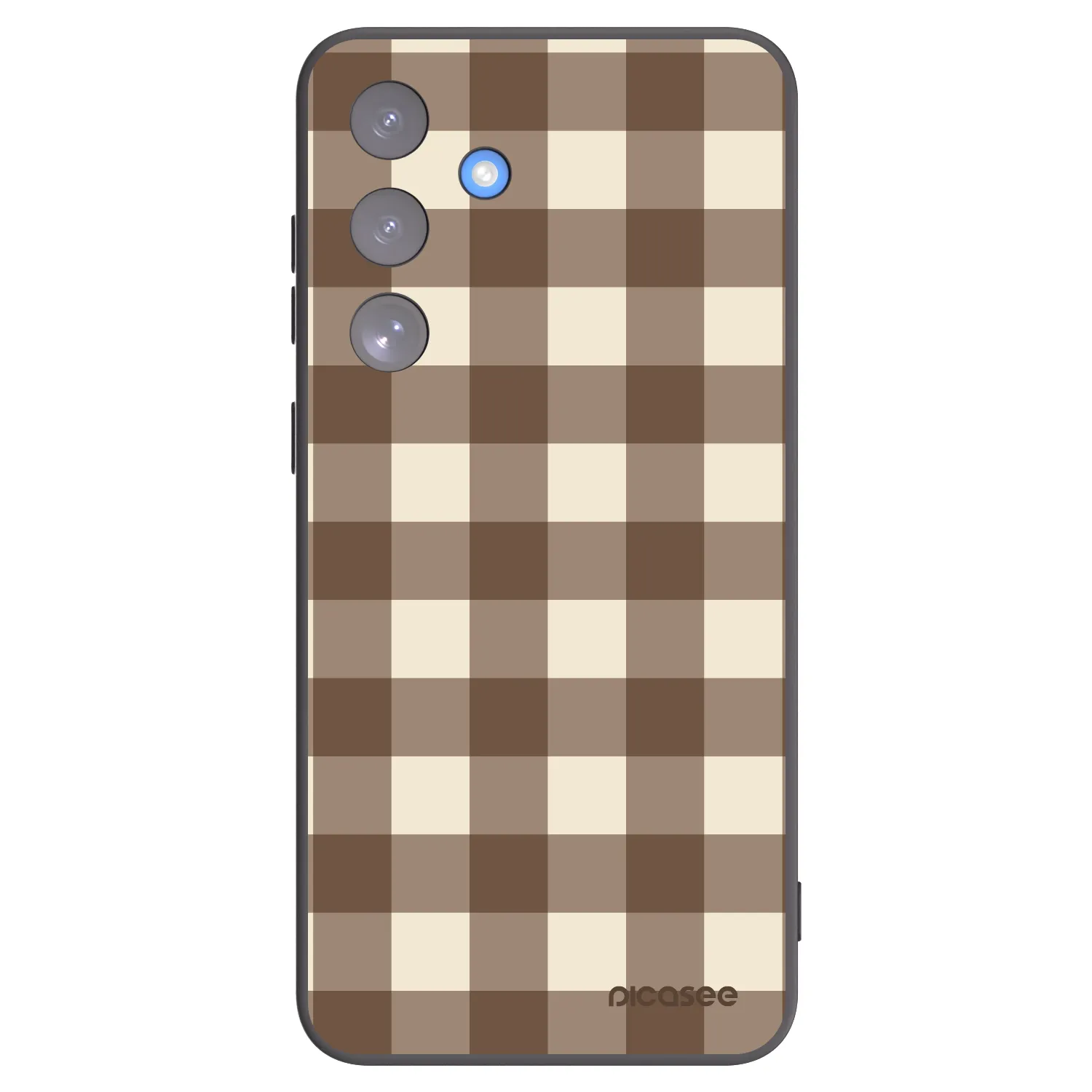 Picasee silikonový černý obal pro Samsung Galaxy S25 FE 5G - Brown grid
