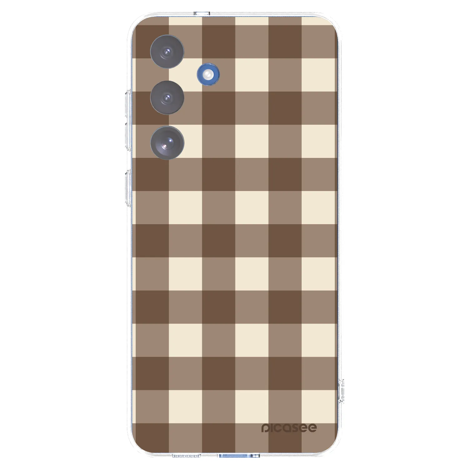 Picasee silikonový průhledný obal pro Samsung Galaxy S25 FE 5G - Brown grid