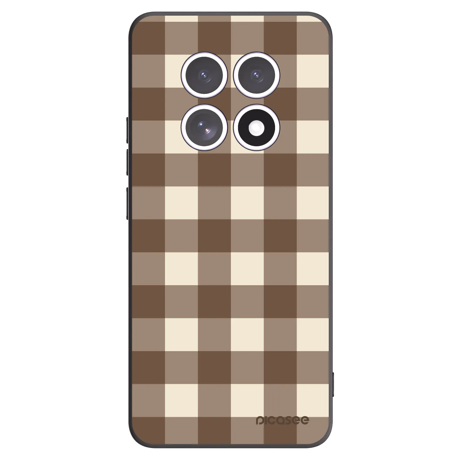 Picasee silikonový černý obal pro Xiaomi Redmi Note 15 4G - Brown grid