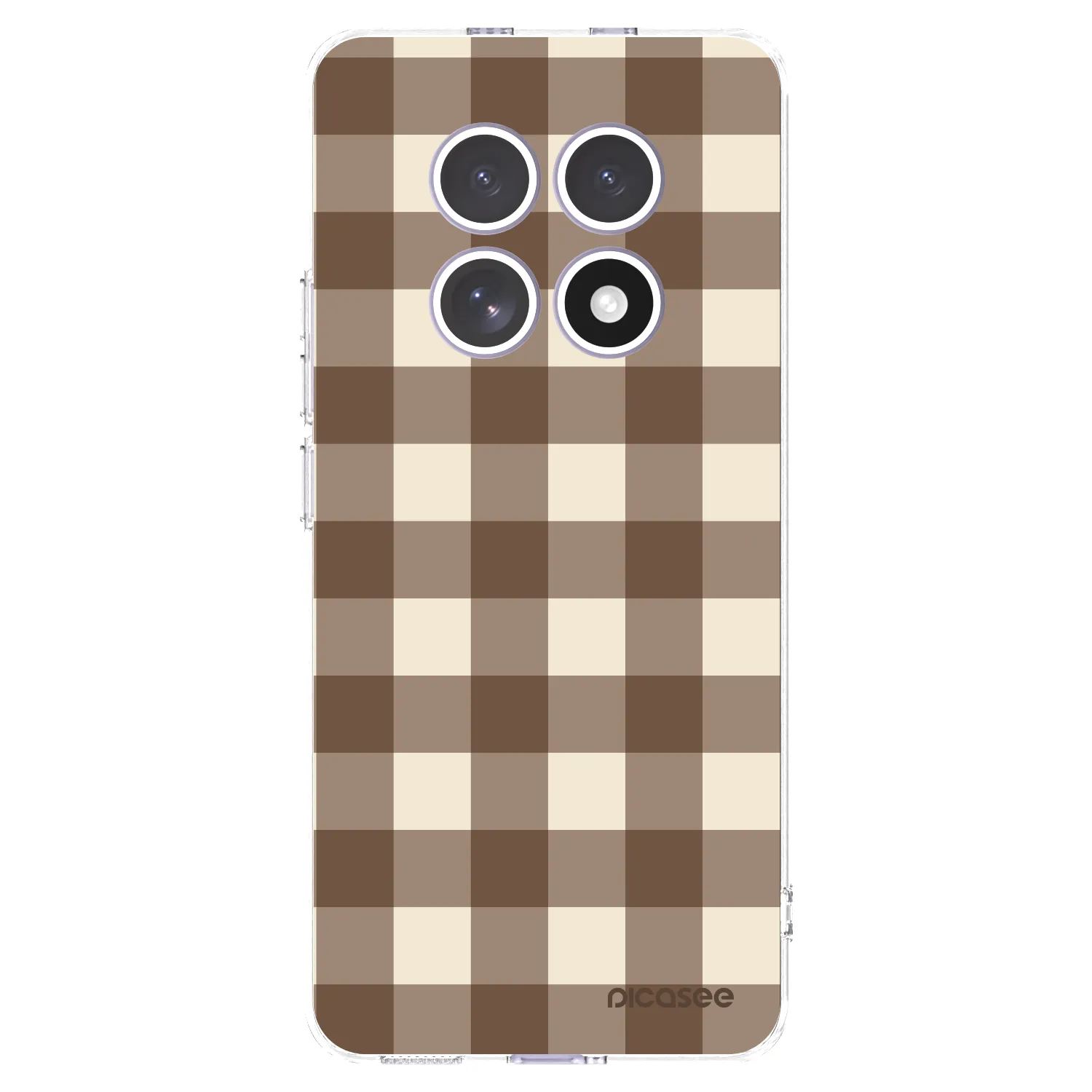 Picasee silikonový průhledný obal pro Xiaomi Redmi Note 15 4G - Brown grid