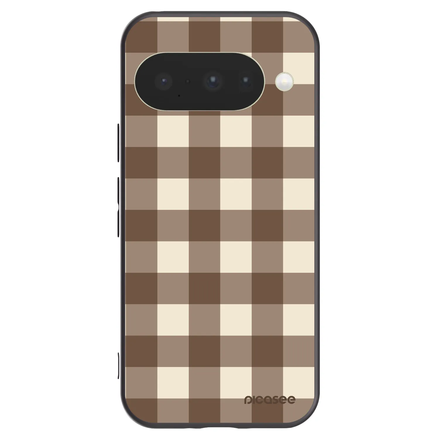 Picasee silikonový černý obal pro Google Pixel 10 - Brown grid