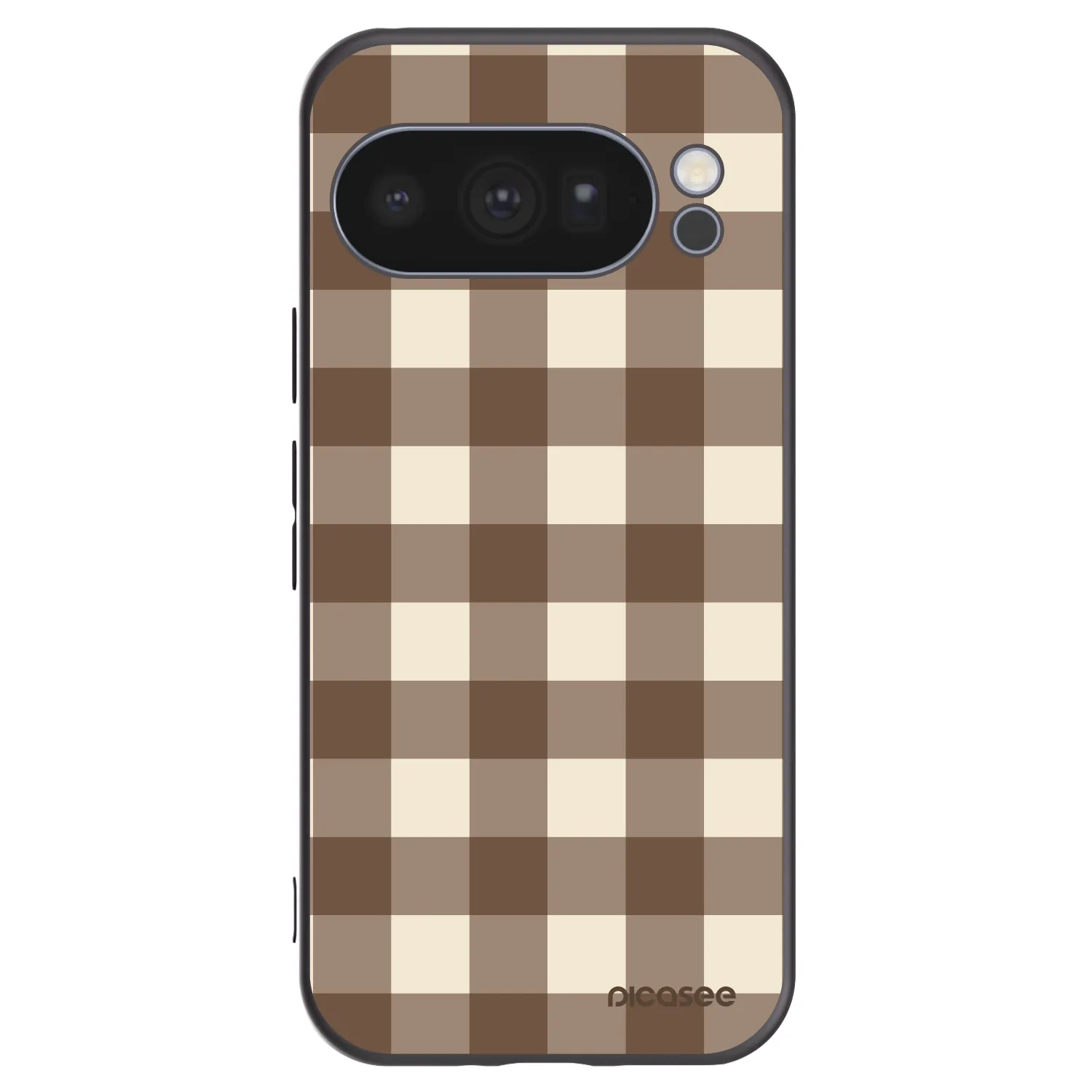 Picasee silikonový černý obal pro Google Pixel 10 Pro - Brown grid