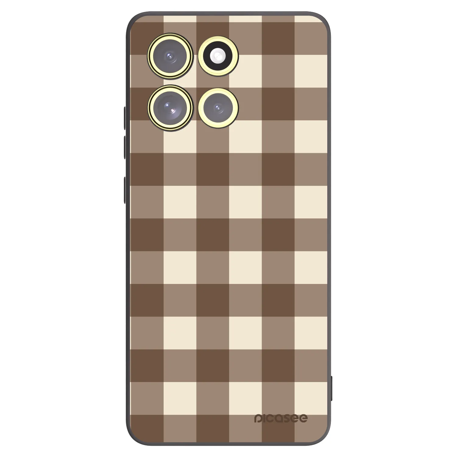 Picasee silikonový černý obal pro Motorola Moto G86 Power 5G - Brown grid