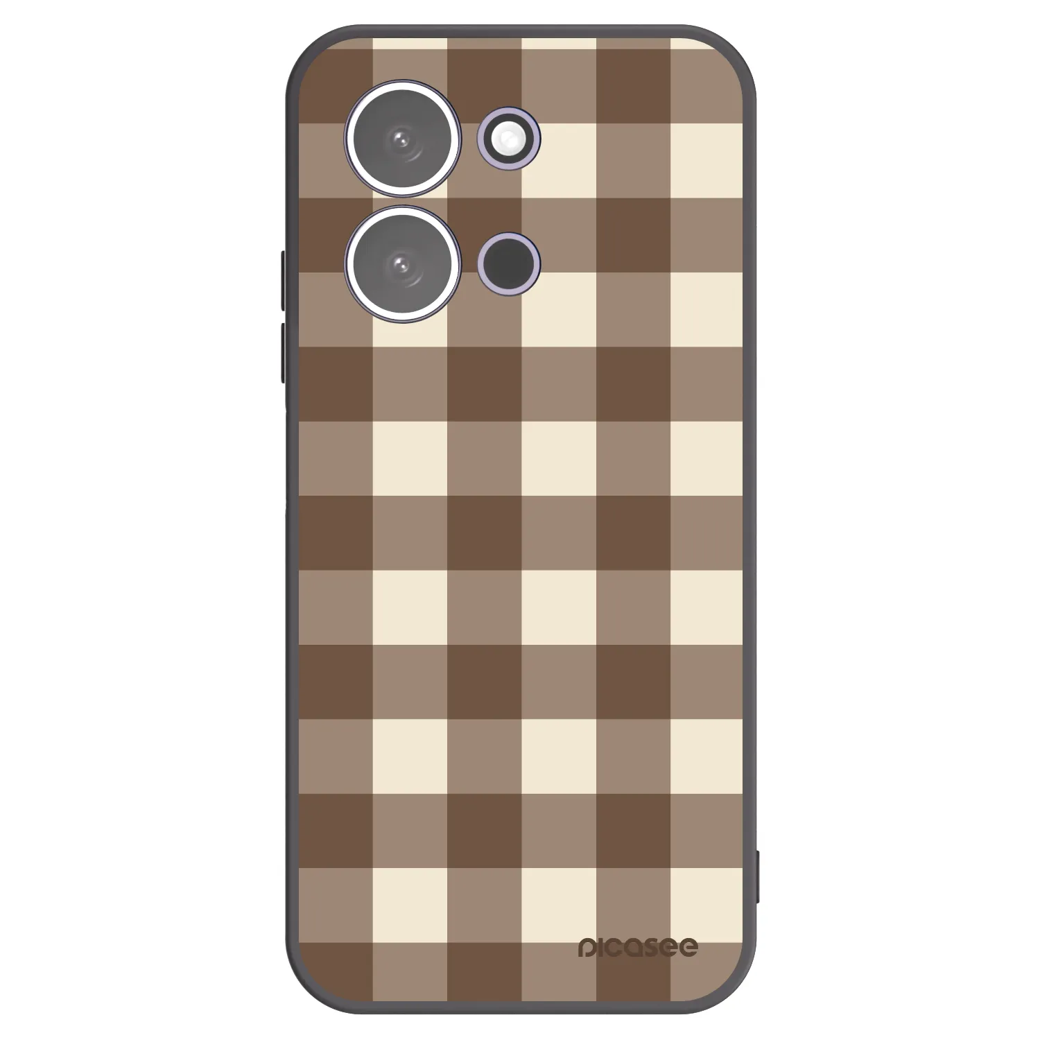 Picasee silikonový černý obal pro Xiaomi Redmi 15C 5G - Brown grid