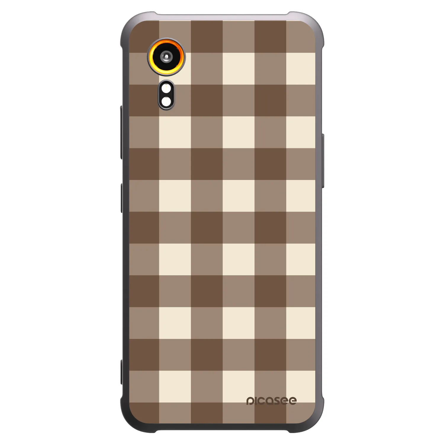 Picasee silikonový černý obal pro Samsung Galaxy XCover 7 - Brown grid