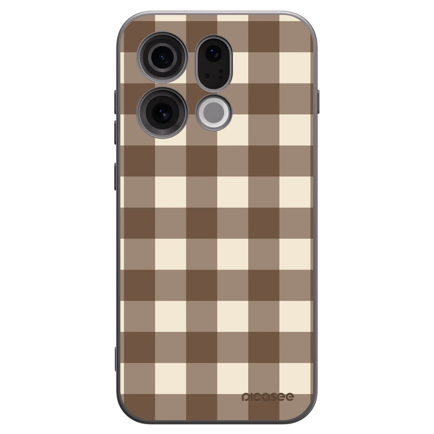 Picasee silikonový černý obal pro OPPO Find X9 - Brown grid