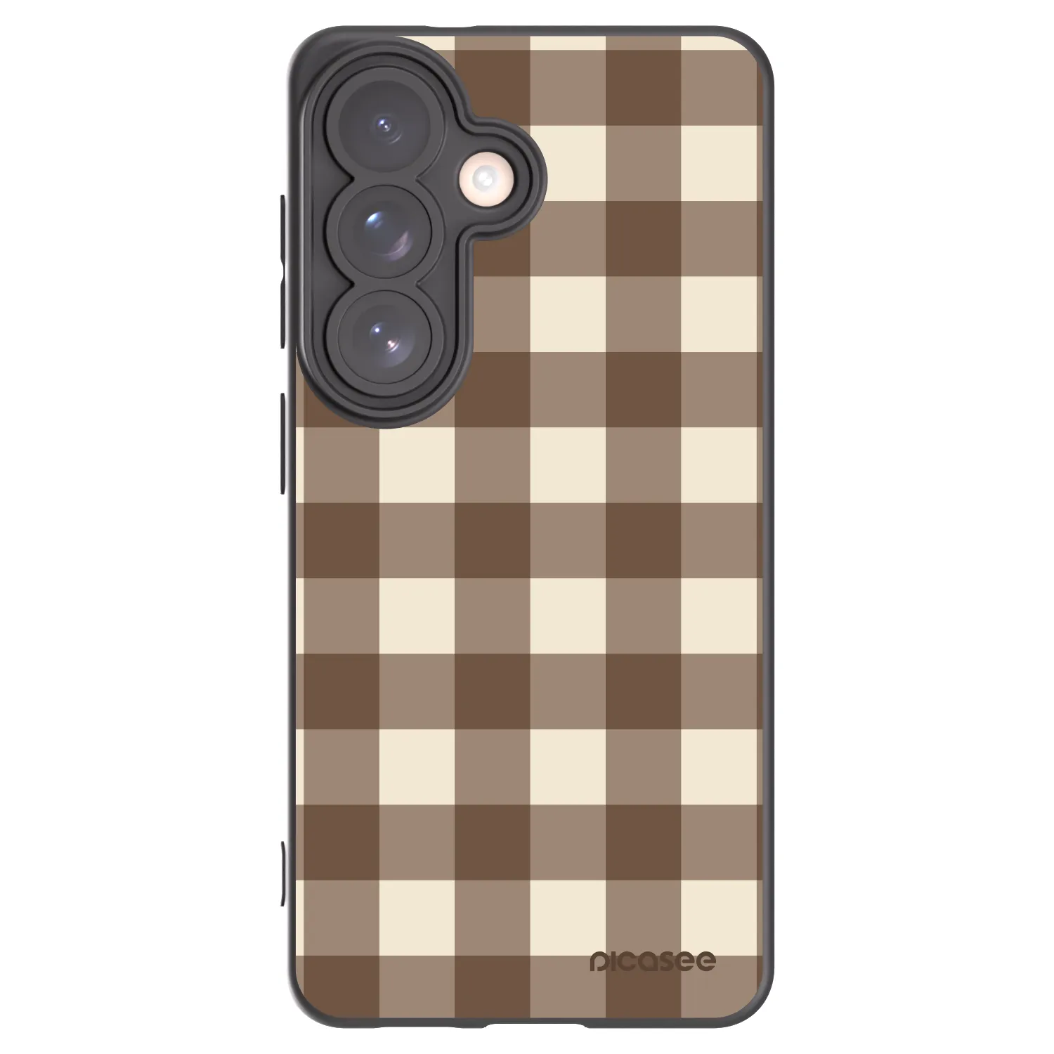 Picasee silikonový černý obal pro Samsung Galaxy S26 - Brown grid