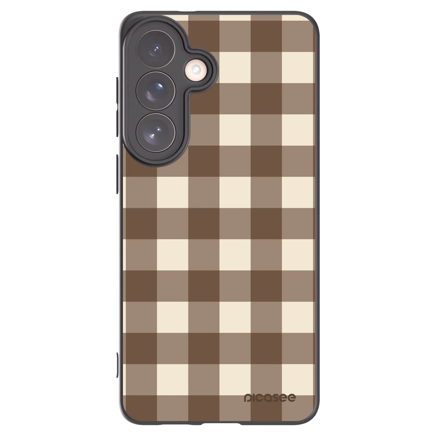 Picasee silikonový černý obal pro Samsung Galaxy S26+ - Brown grid