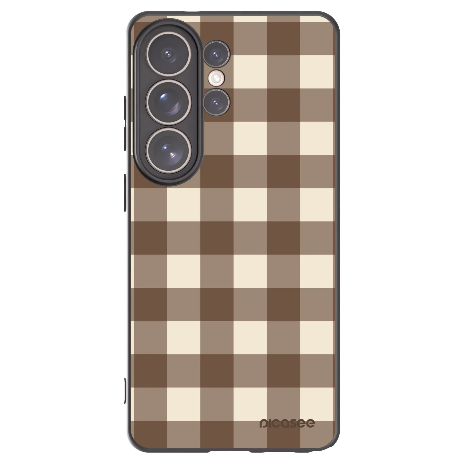 Picasee silikonový černý obal pro Samsung Galaxy S26 Ultra - Brown grid