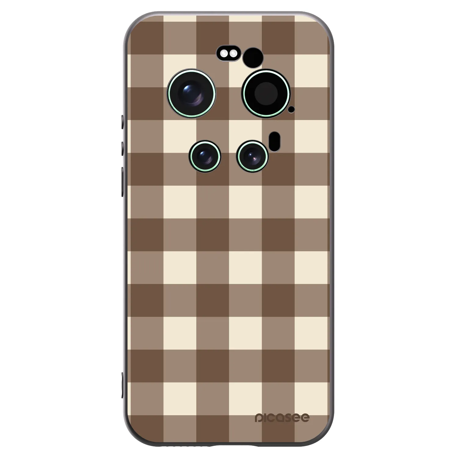Picasee silikonový černý obal pro Xiaomi 17 Ultra - Brown grid