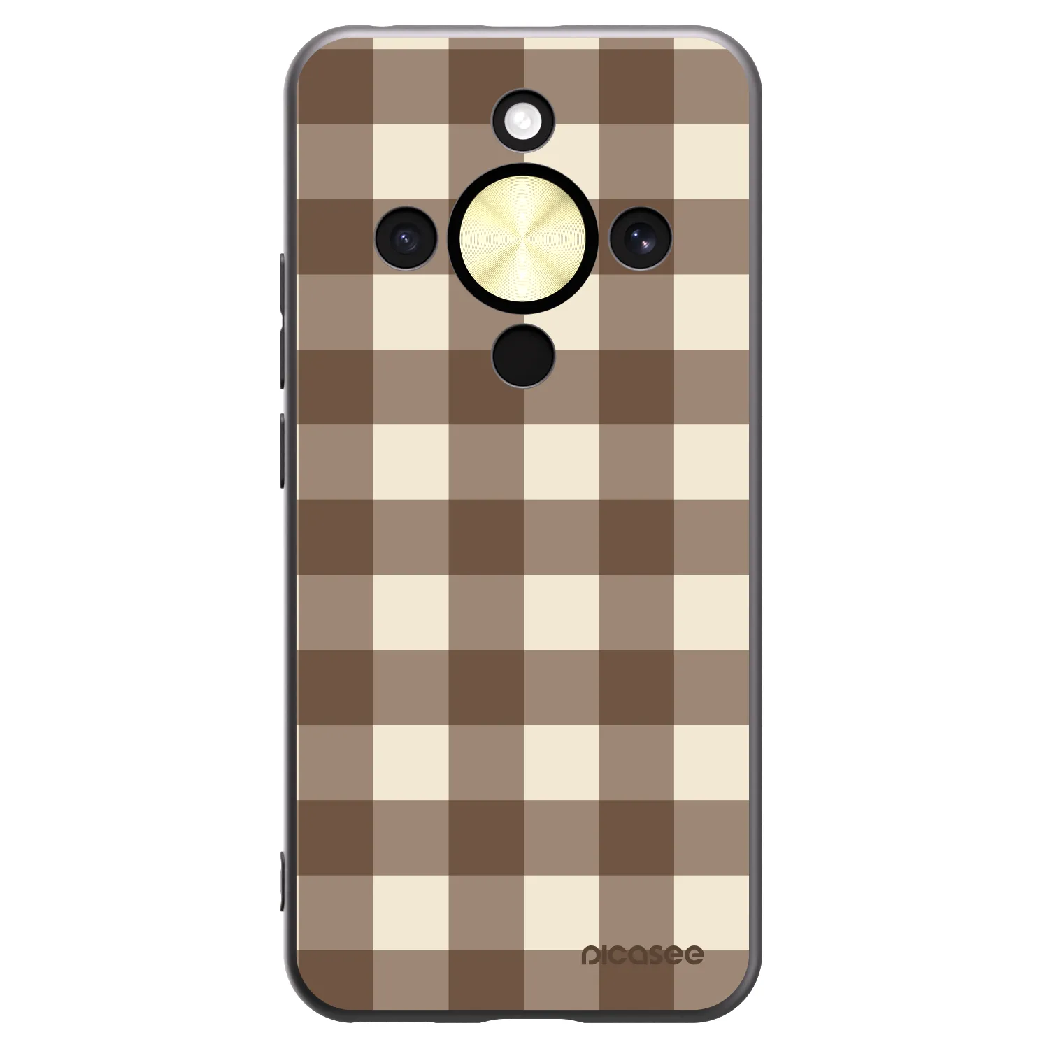 Picasee silikonový černý obal pro Honor Magic8 Lite 5G - Brown grid
