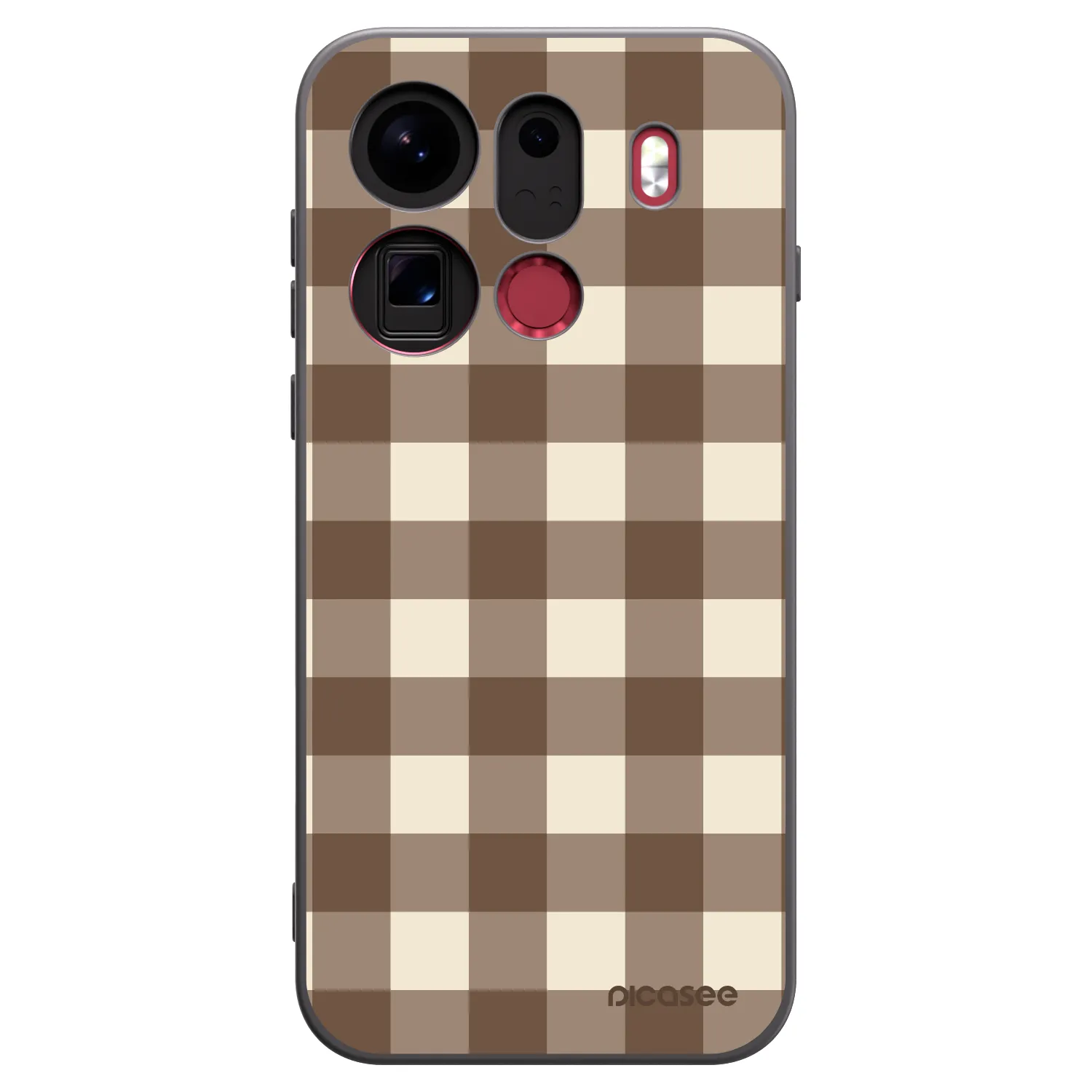 Picasee silikonový černý obal pro OPPO Find X9 Pro - Brown grid