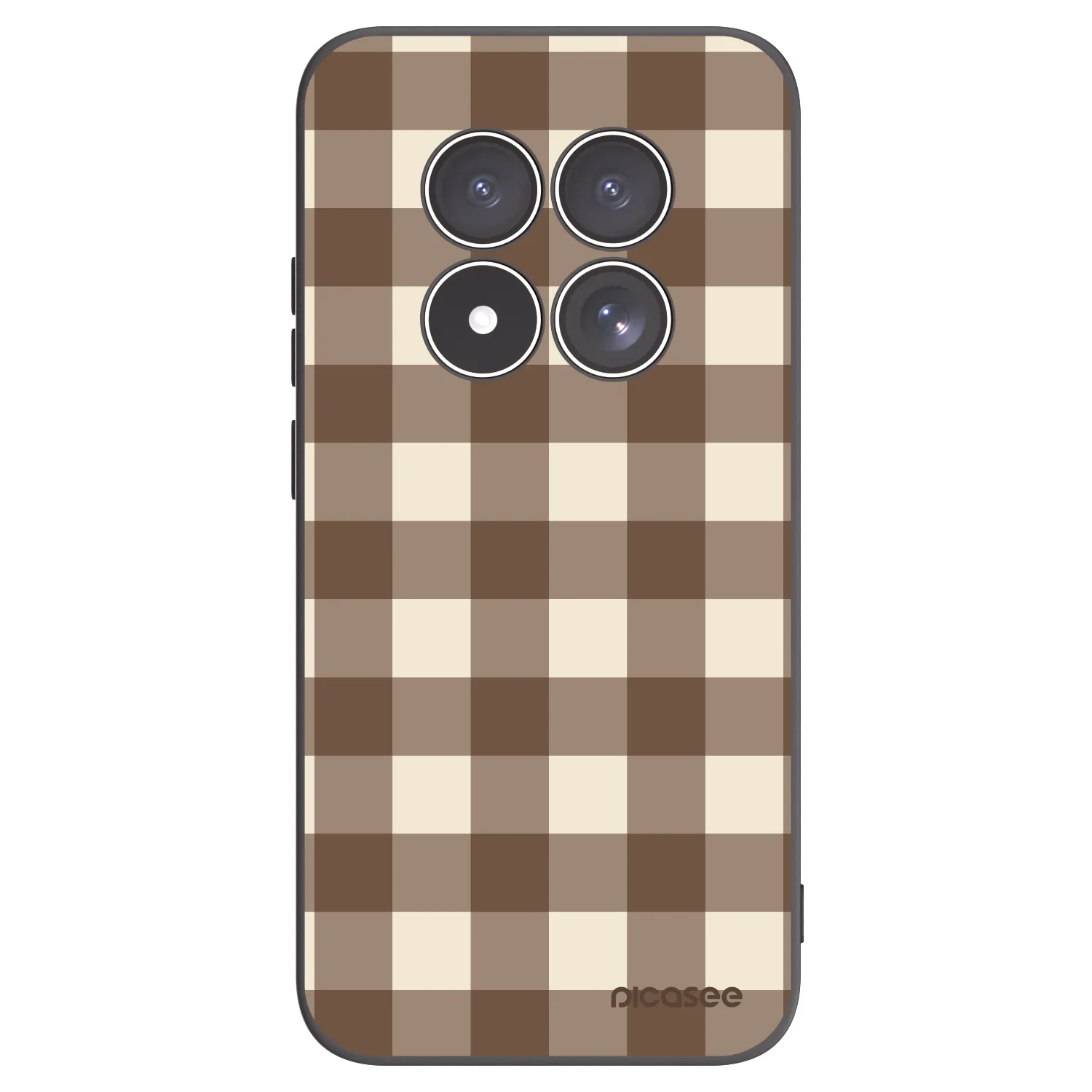 Picasee silikonový černý obal pro Xiaomi Redmi Note 15 Pro 5G - Brown grid