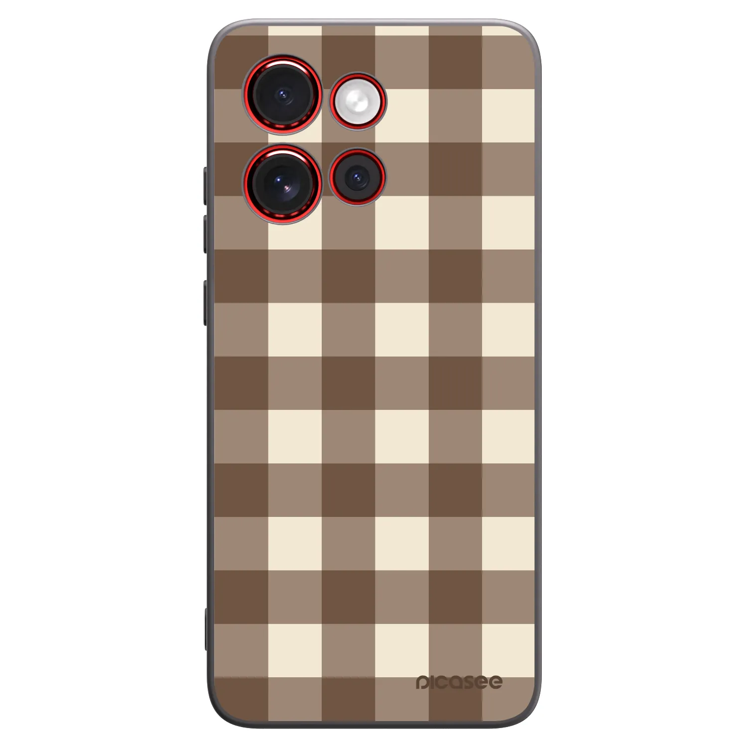 Picasee silikonový černý obal pro Motorola Edge 60 Neo 5G - Brown grid
