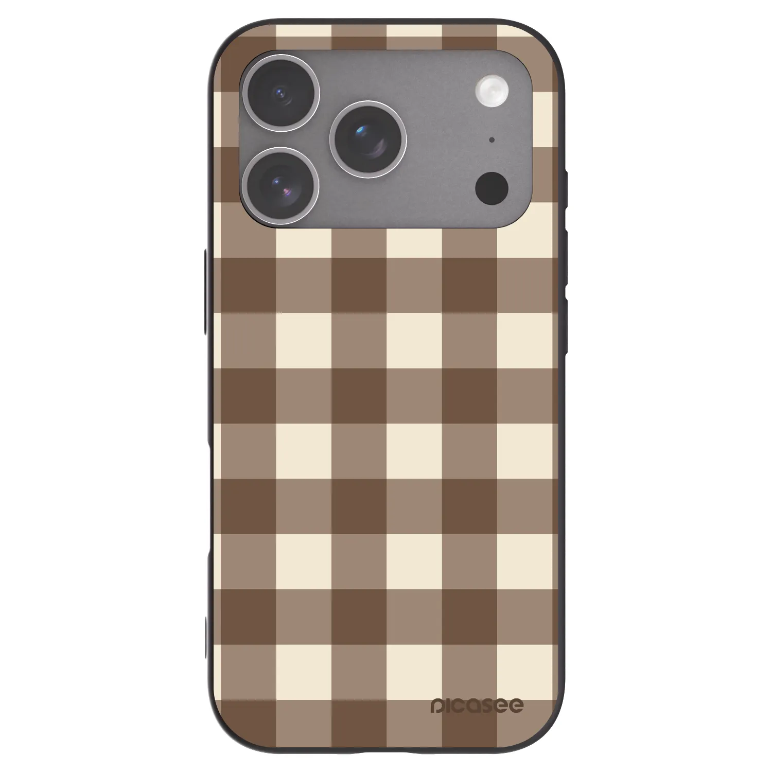 Picasee silikonový černý obal pro Apple iPhone 18 Pro - Brown grid