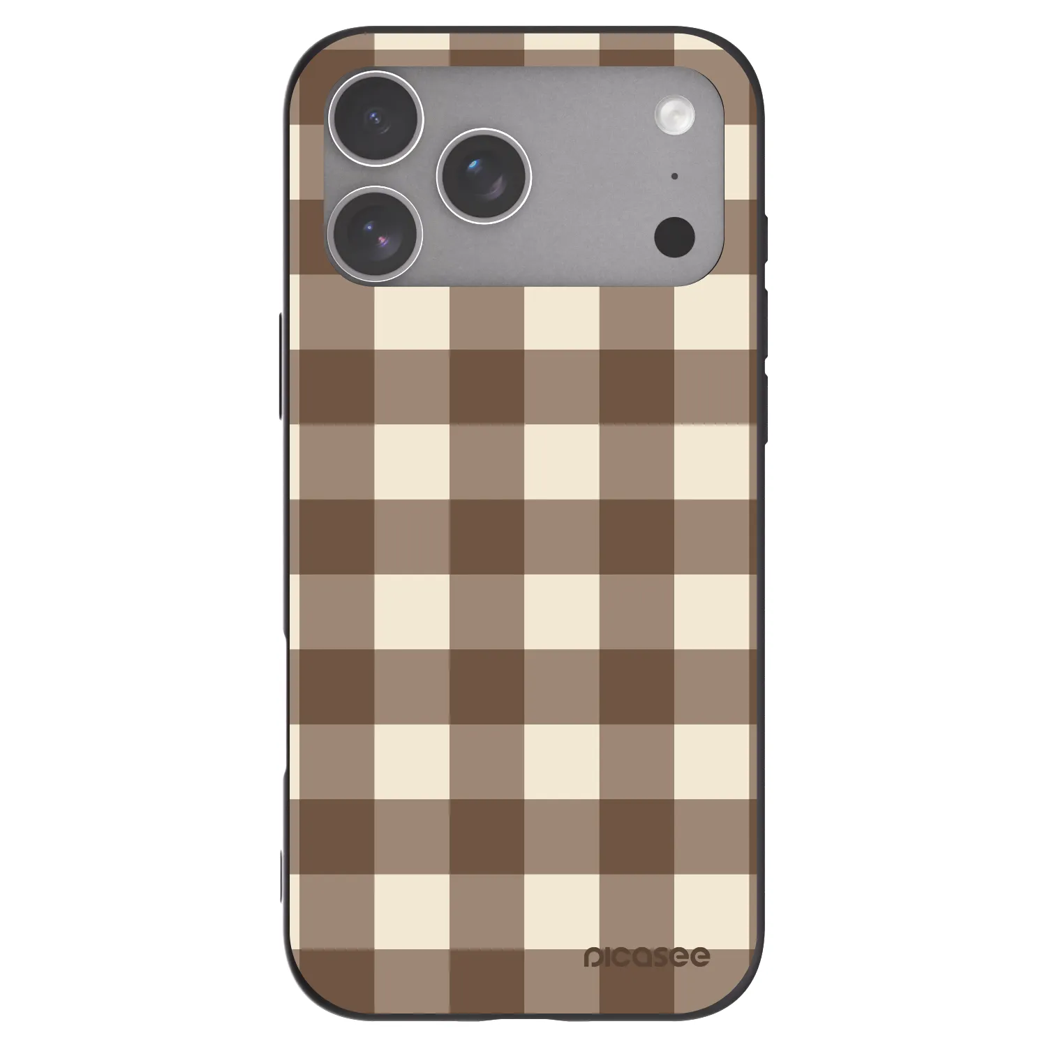 Picasee silikonový černý obal pro Apple iPhone 18 Pro Max - Brown grid