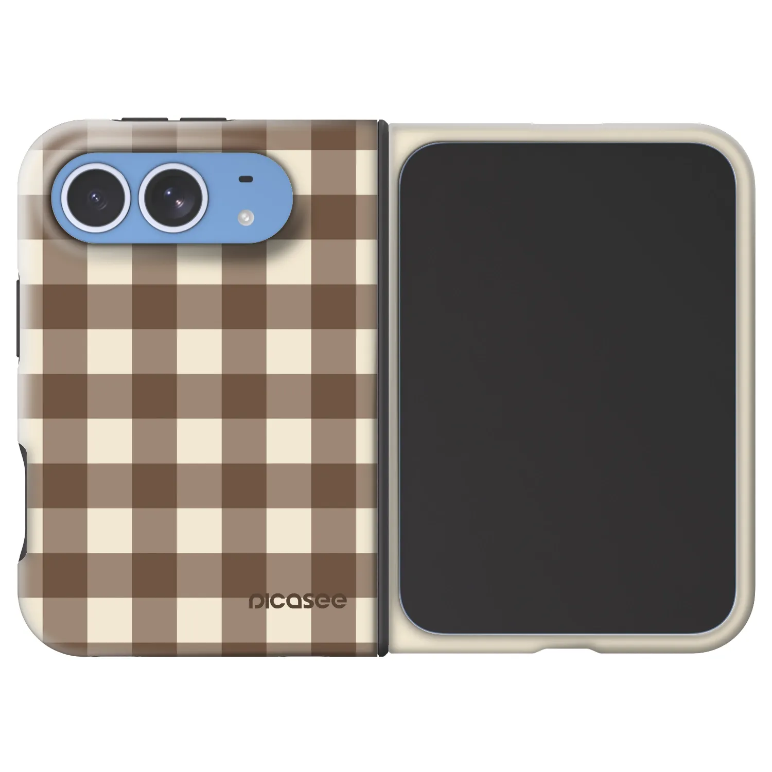 Picasee Fashion Case MagSafe Apple iPhone Duo - Brown grid