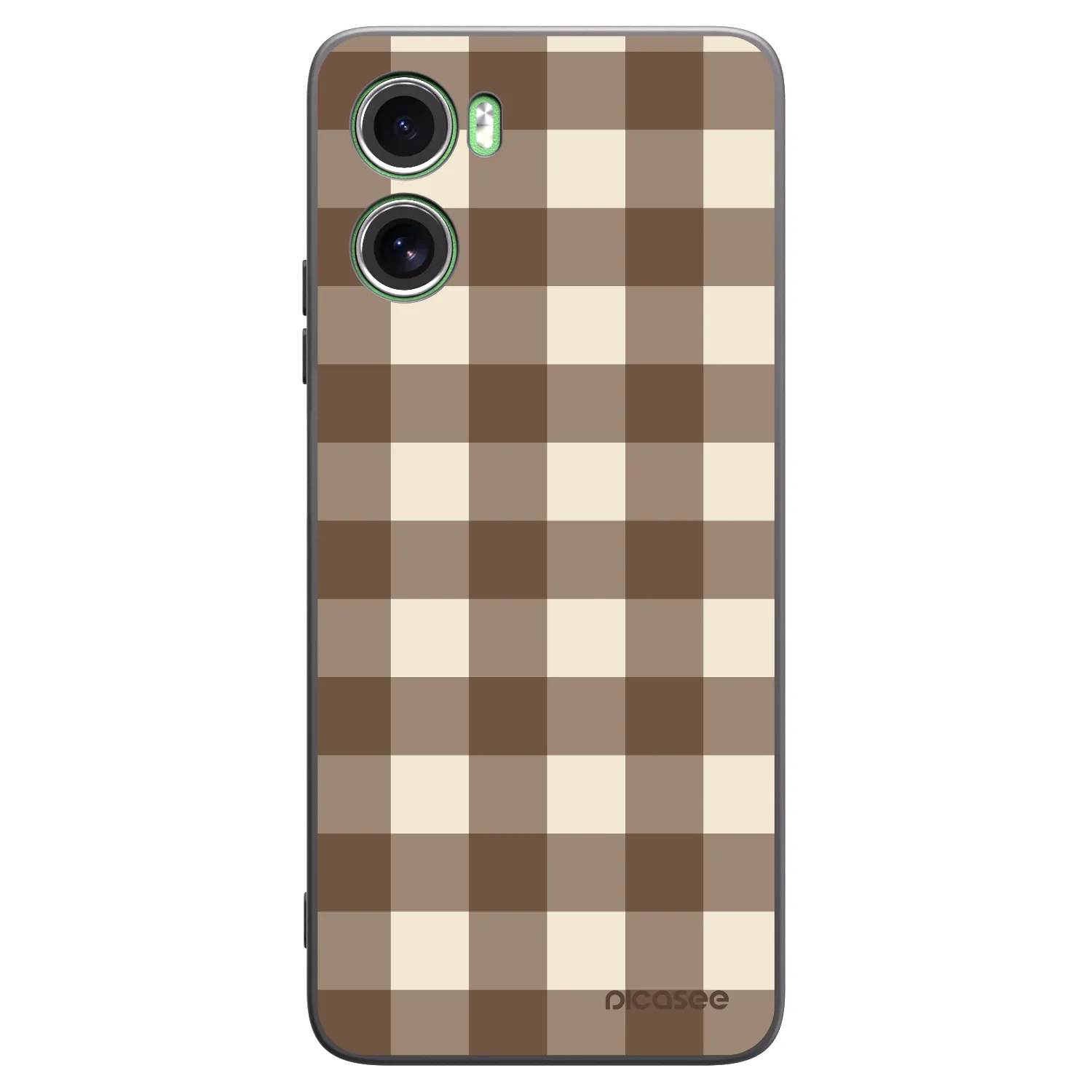 Picasee silikonový černý obal pro Motorola Moto G06 - Brown grid
