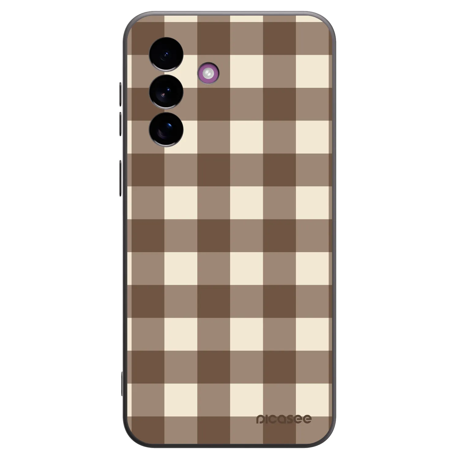 Picasee silikonový černý obal pro Samsung Galaxy A37 - Brown grid