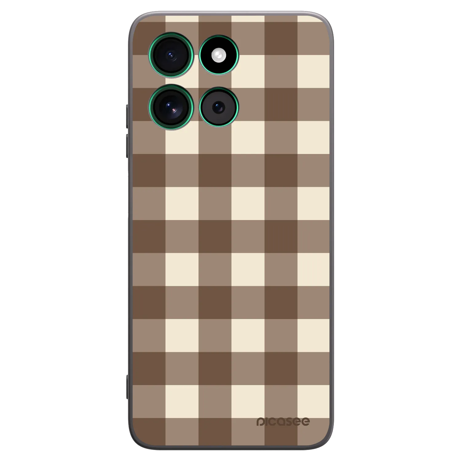 Picasee silikonový černý obal pro Motorola Moto G57 Power - Brown grid